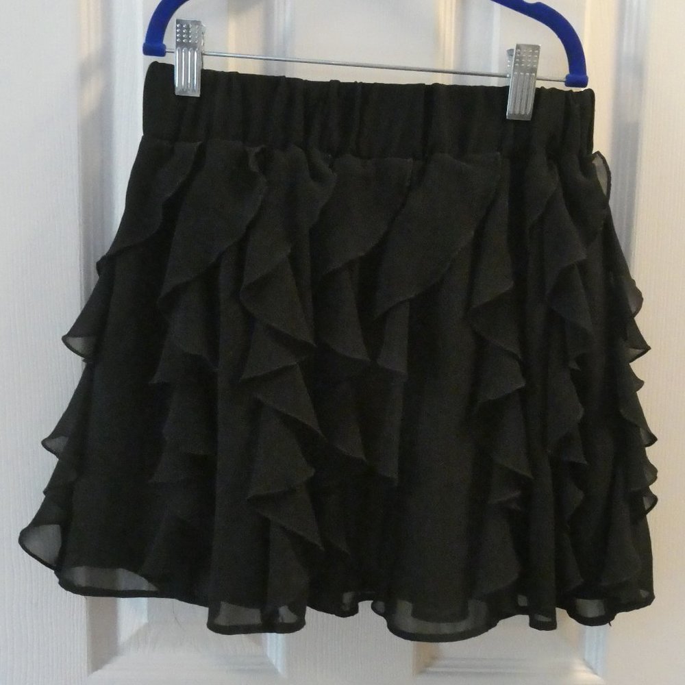 KC Parker Black Ruffle Skirt Girls Sz 8